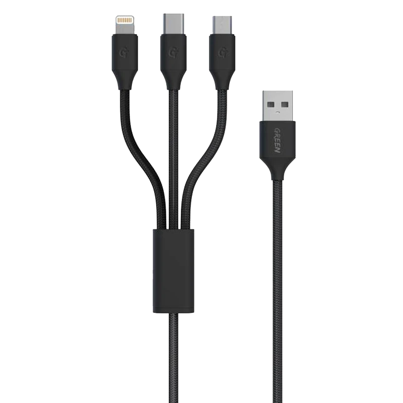 کابل سه سر شارژ سریع USB به M+