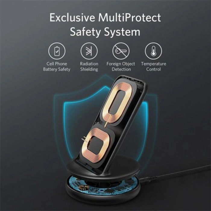 پایه نگهدارنده و شارژر وایرلس انکر مدل PowerWave II Sense B2529