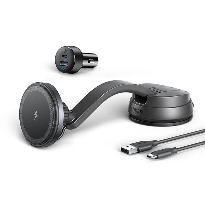 پایه نگهدارنده و شارژر وایرلس انکر مدل PowerWave MagGo B2930