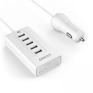 شارژر فندکي 5 پورت انکر مدل PowerDrive توان 50 وات
