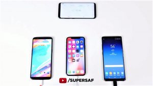 مقایسه شارژ سریع آیفون X با گلکسی نوت 8 و وان پلاس 5T