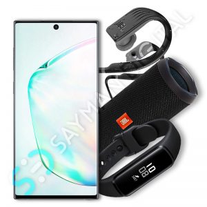 گلکسی نوت 10 به همراه هدیه اسپکیر JBL Flip 4، دستبند گلکسی fit e و هدفون JBL endurance jump