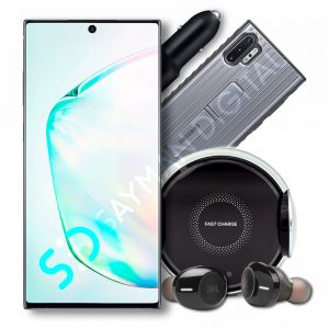 گلکسی نوت 10 به همراه هدیه هدفون JBL Tune 120 TWS، کاور Samsung Protective Standing cover ، شارژر بی سیم مخصوص خودرو و شارژر فندکی سامسونگ